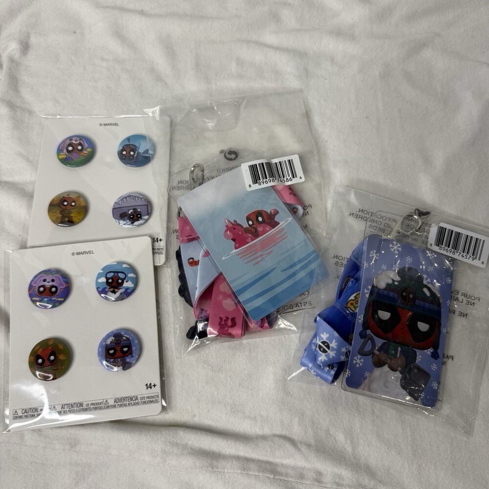 Deadpool Seasons Funko Lanyard And Pins - GameStop Exclusive Both Sets